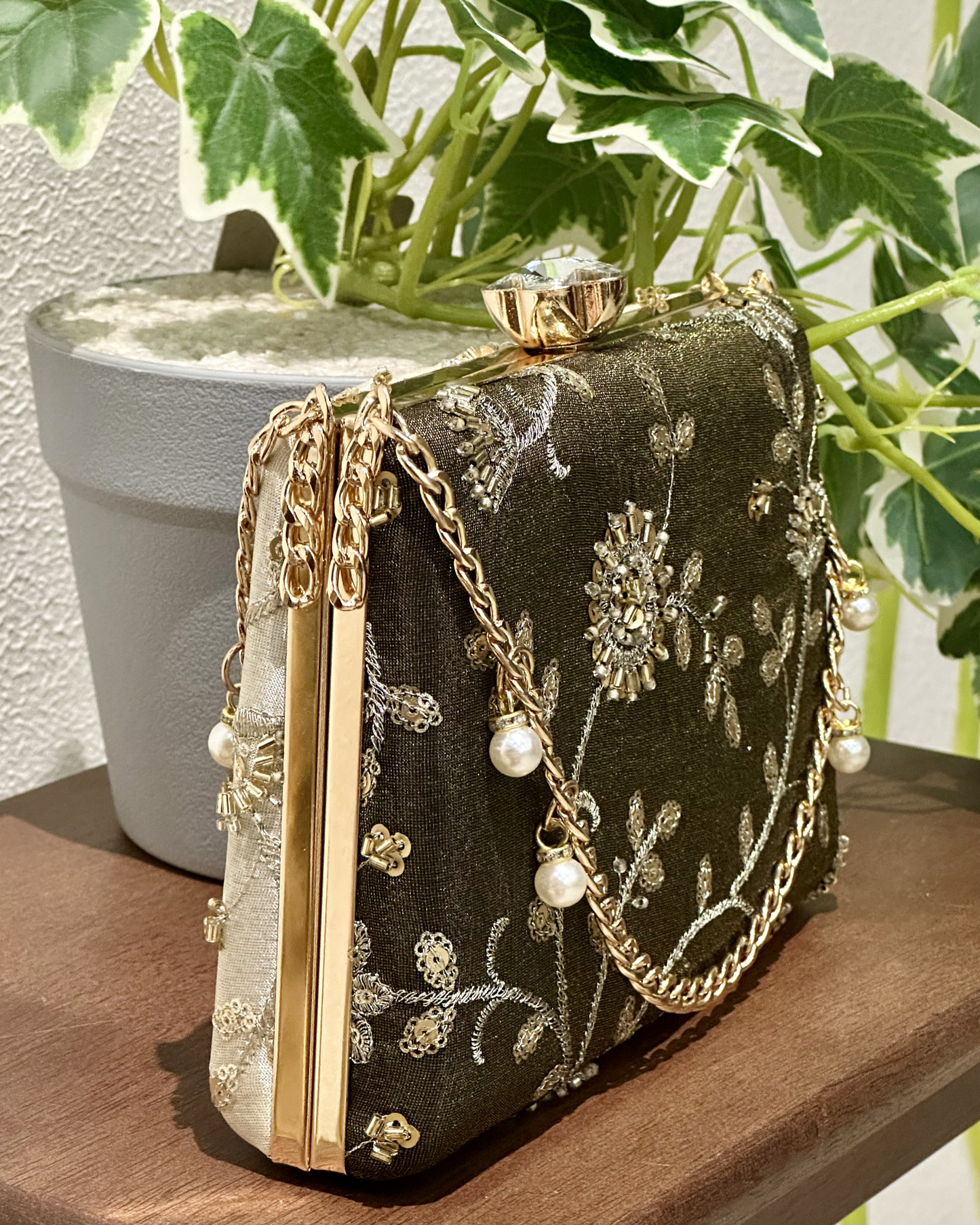 Gold Green Dual Royelle Bag