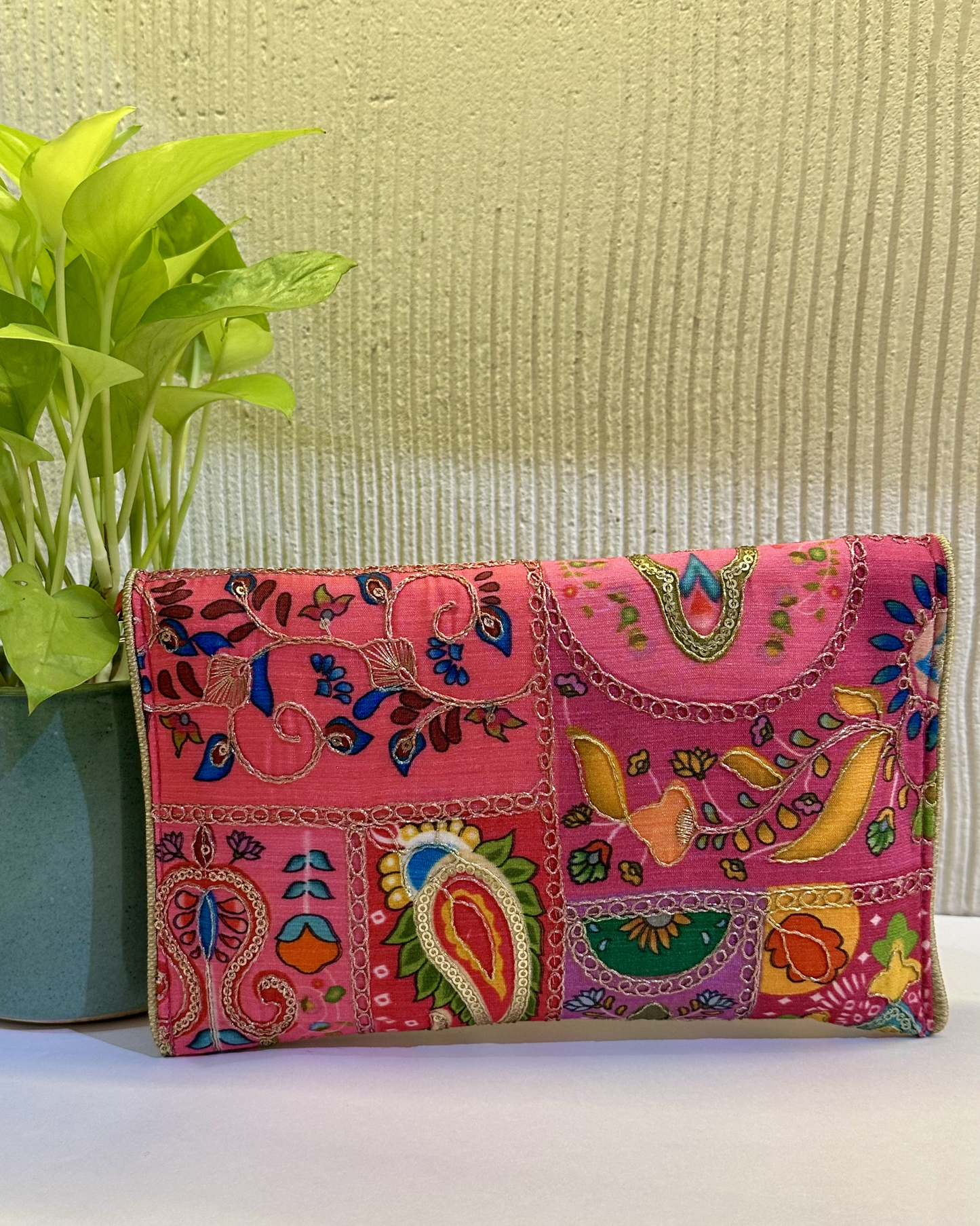 Ethnic Wallets- Pink Multicolored