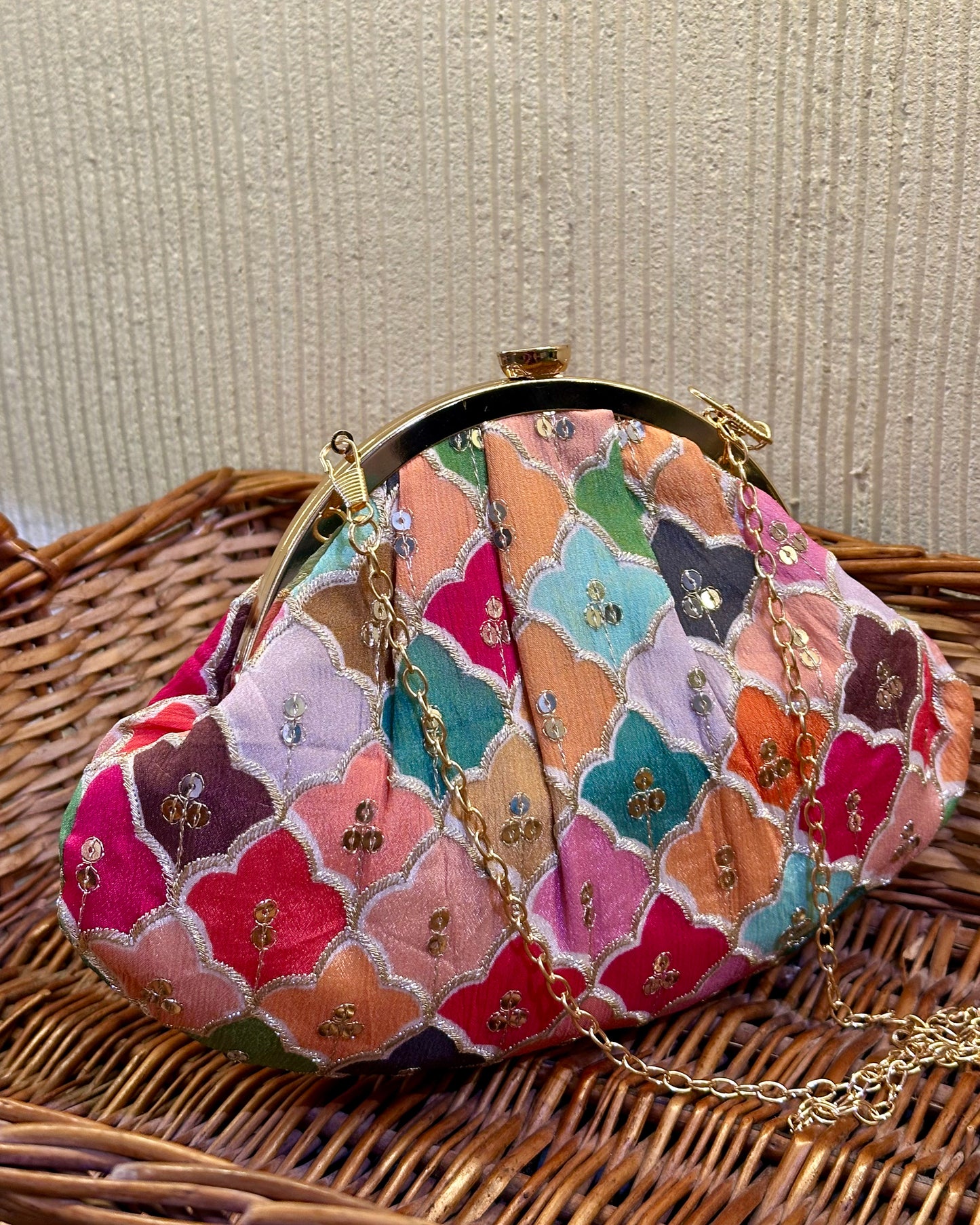 Multicolored Half Moon Bag