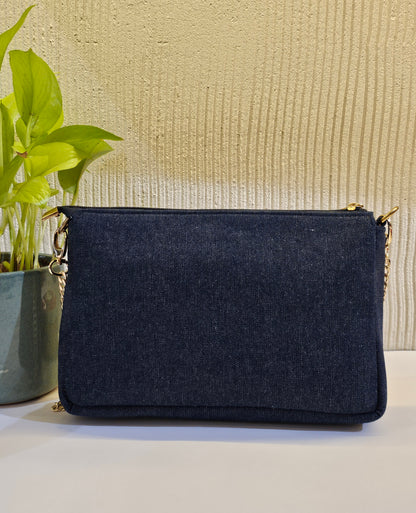 Evil eye Pochette-Blue Denim