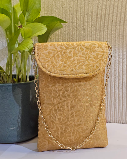 Gold BROCADE Mobile Pouch