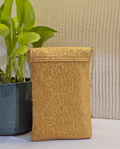 Gold BROCADE Mobile Pouch