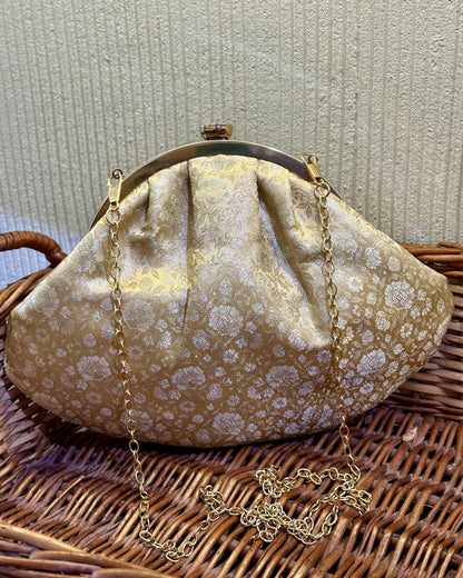 Gold brocade Half Moon Bag