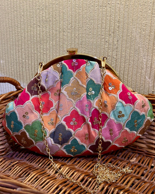 Multicolored Half Moon Bag