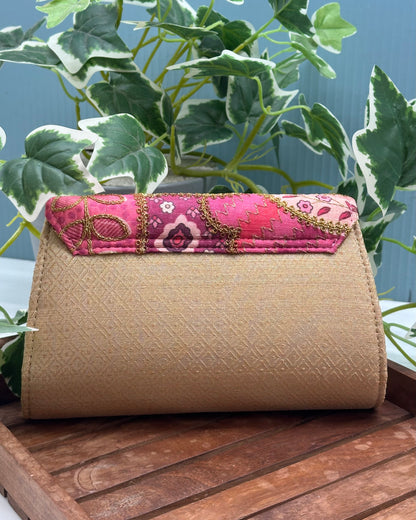 Pink Multicoloured Basic Clutch