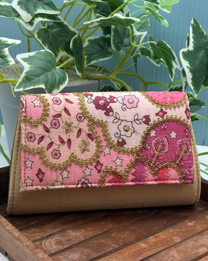 Pink Multicoloured Basic Clutch