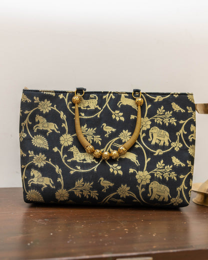 Black Gold Handle Bag