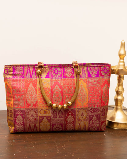Multicolour Gold Handle Bag