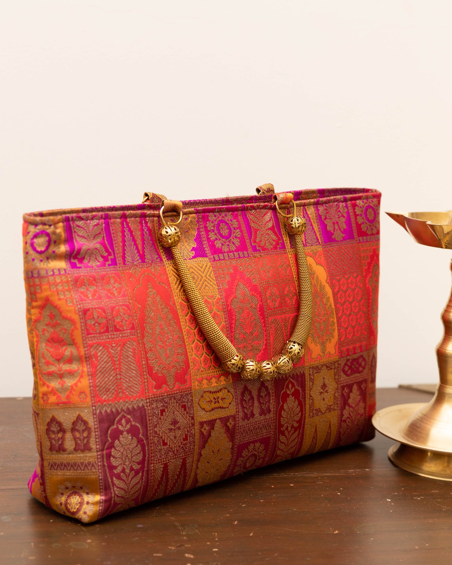 Multicolour Gold Handle Bag