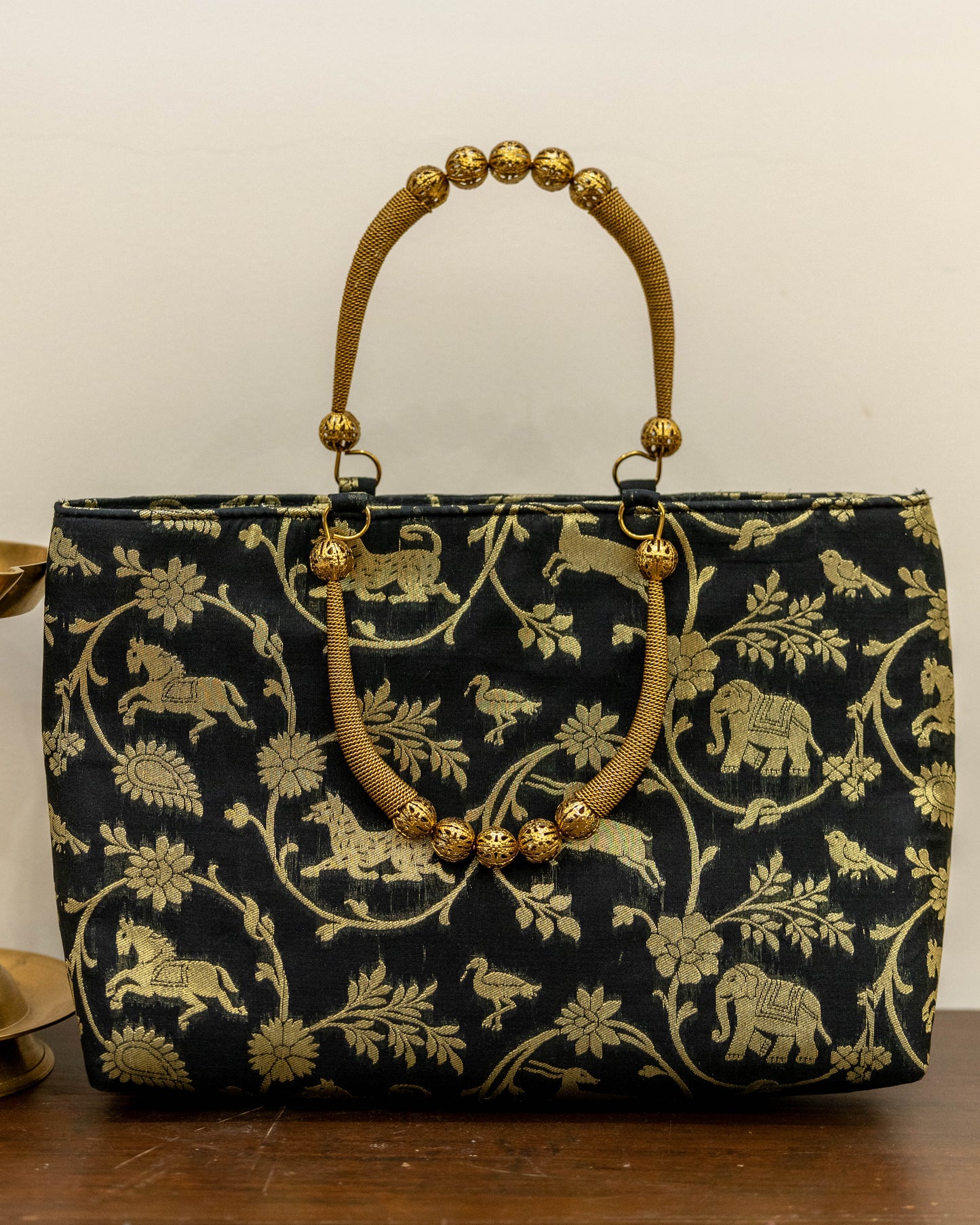 Black Gold Handle Bag