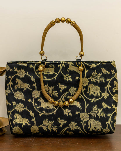 Black Gold Handle Bag