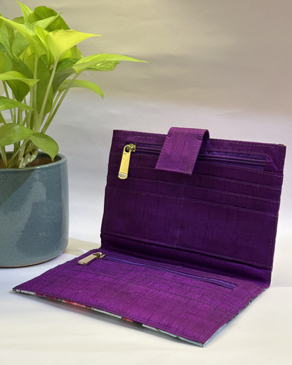 Purple cotton printed wallets