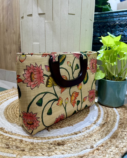 Kalamkari Wooden Handle Bag
