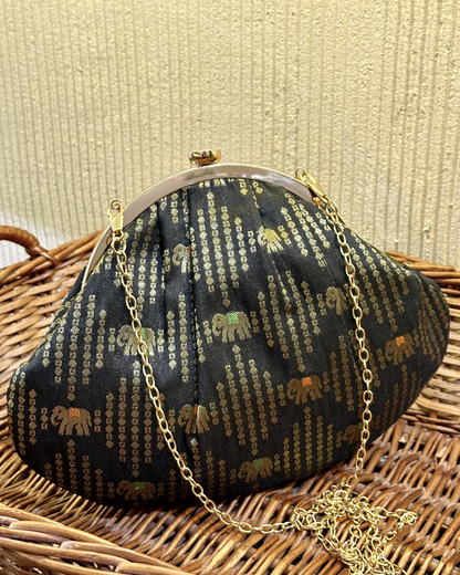Black Elephant Half Moon Bag