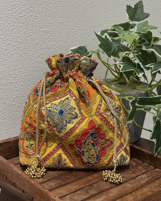 Yellow Multicolored Potlis