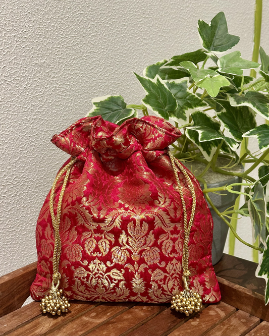 Pink Banarasi Potli