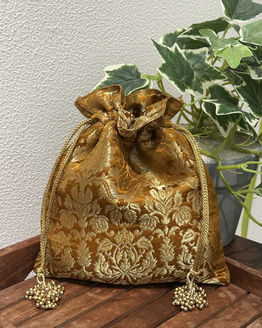 Mustard Banarasi Potli