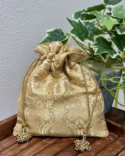 Gold Banarasi Potli