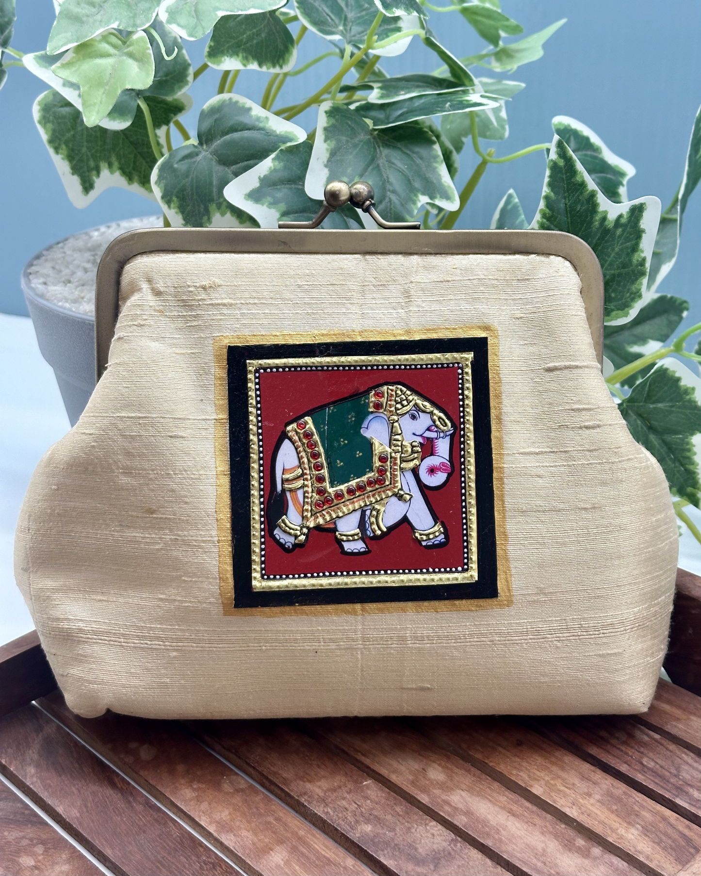 The Tanjore art purse-elephant