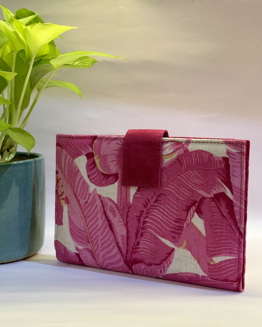 Pink cotton printed wallets