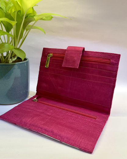 Pink cotton printed wallets