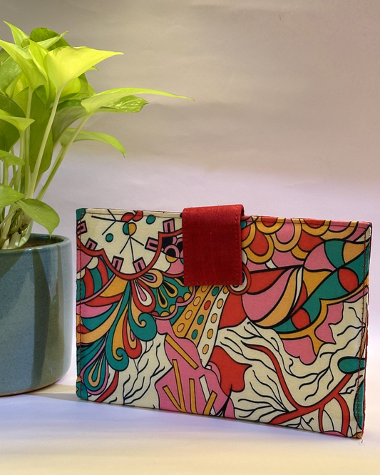 Red cotton printed wallets
