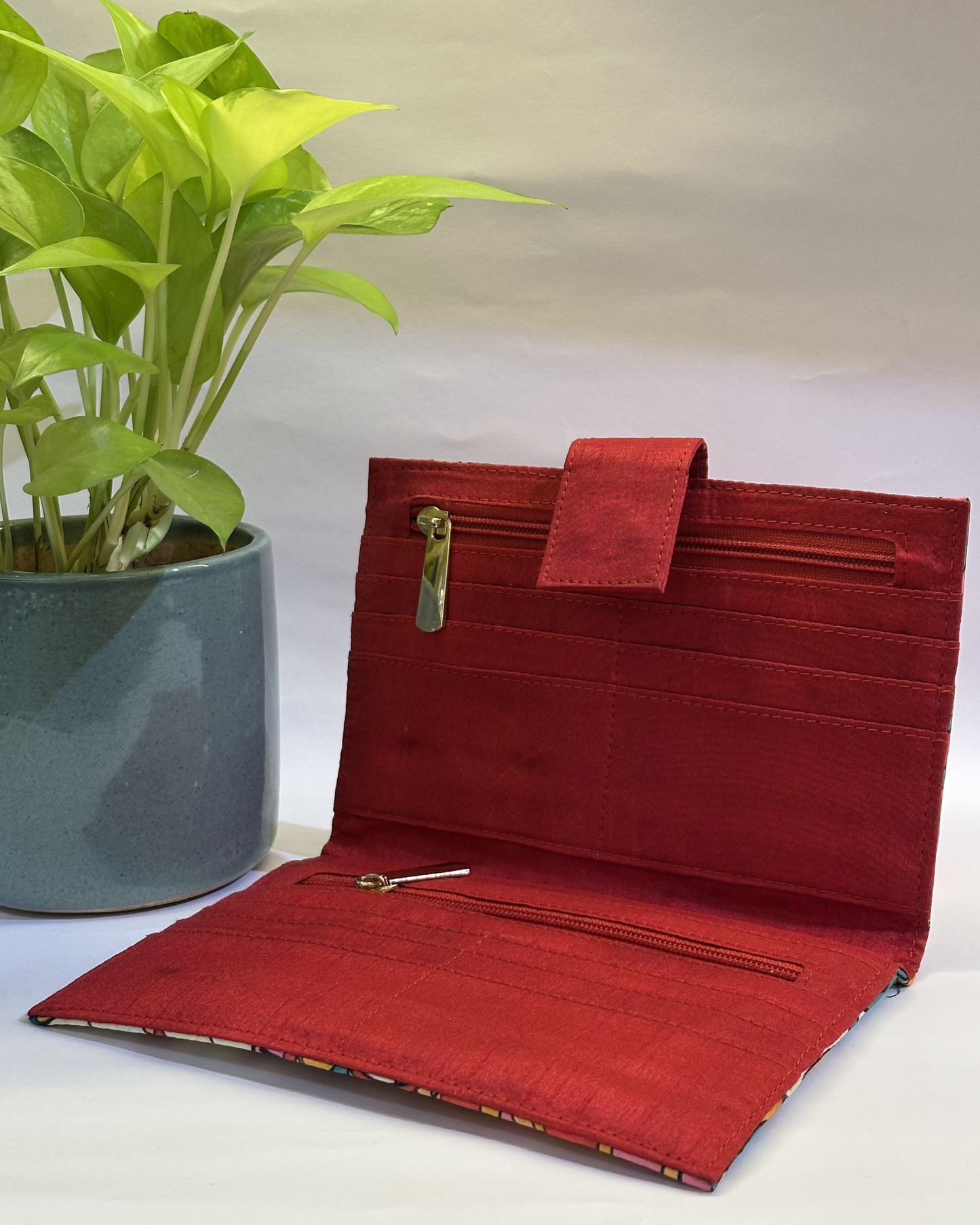 Red cotton printed wallets