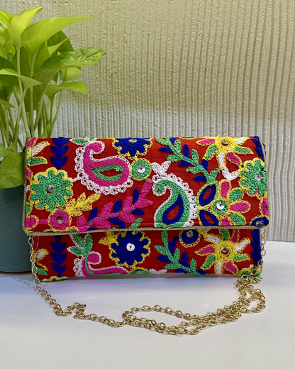 Ethnic Wallets- Red Multicolored