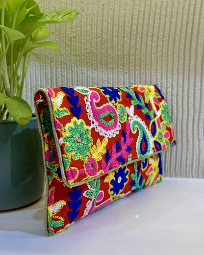 Ethnic Wallets- Red Multicolored