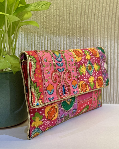Ethnic Wallets- Pink Multicolored