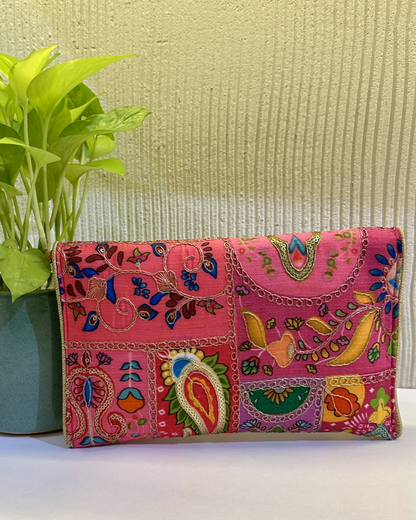 Ethnic Wallets- Pink Multicolored