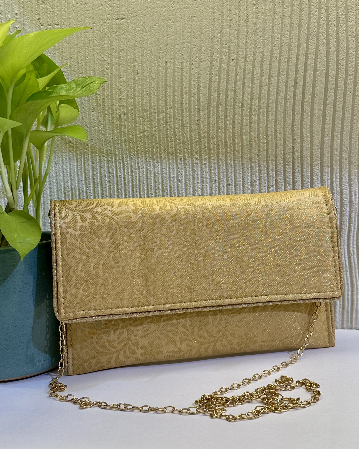 Ethnic Wallets- Gold Banarasi