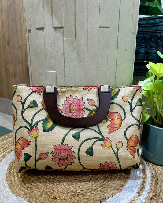 Kalamkari Wooden Handle Bag