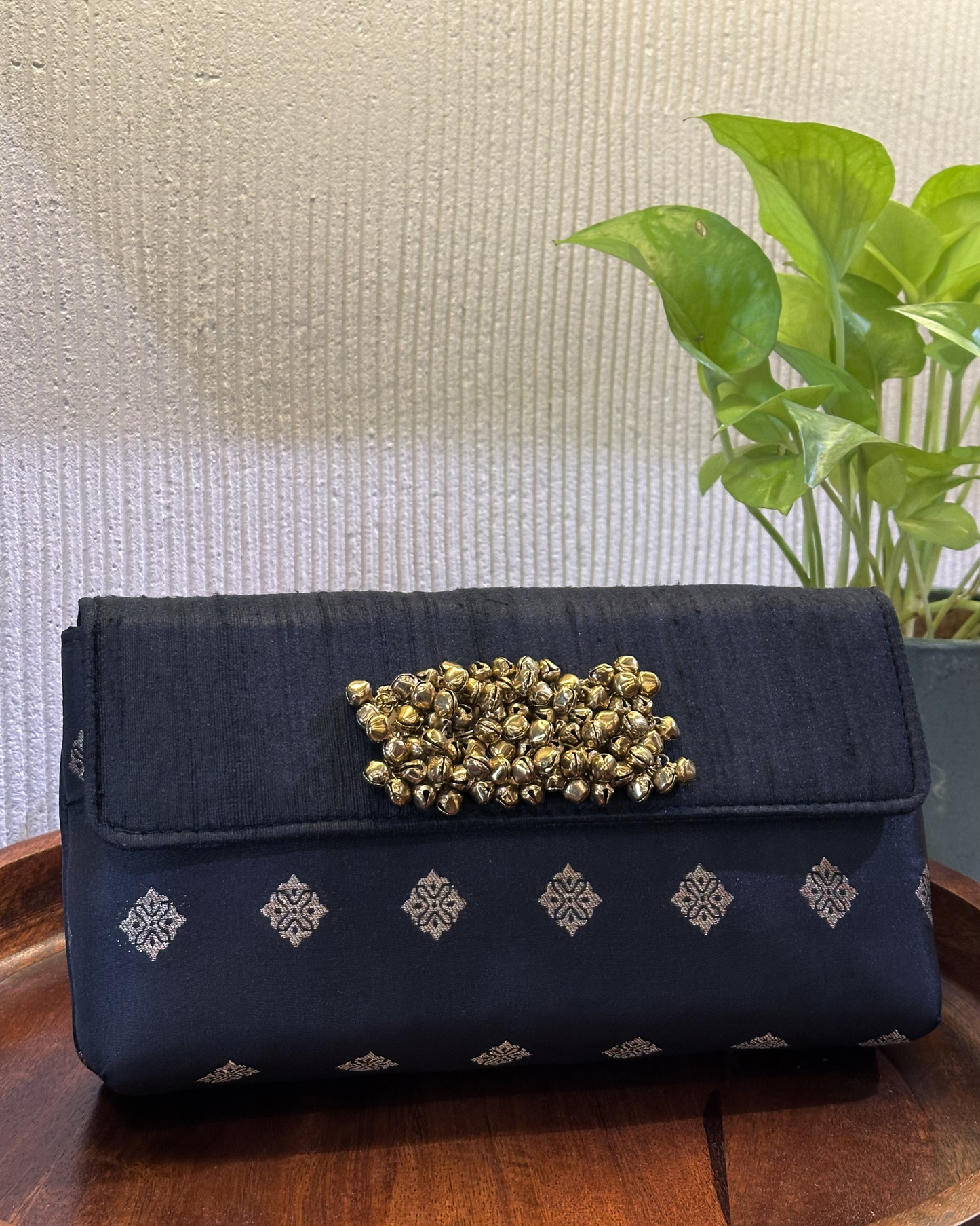 Ghungroo Clutch- Black