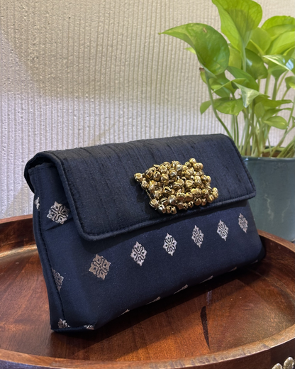 Ghungroo Clutch- Black