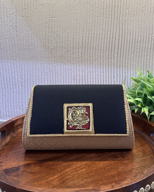 The Tanjore art clutch-black