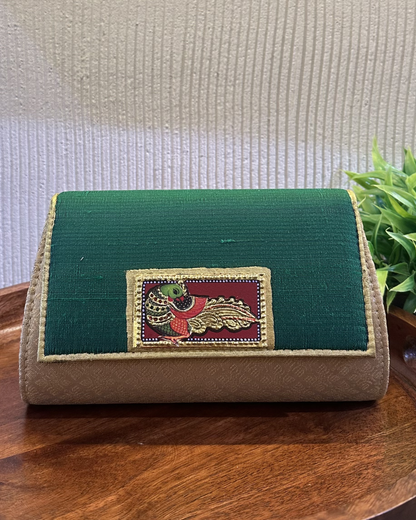 The tanjore art clutch-green