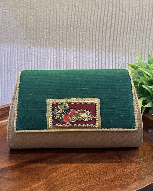 The tanjore art clutch-green