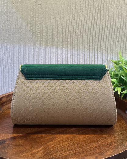 The tanjore art clutch-green