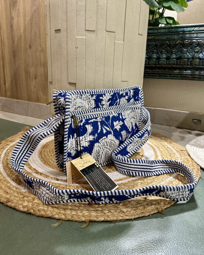 Jaipur sling-Blue and white floral