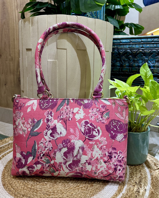 Pink Floral Handbag