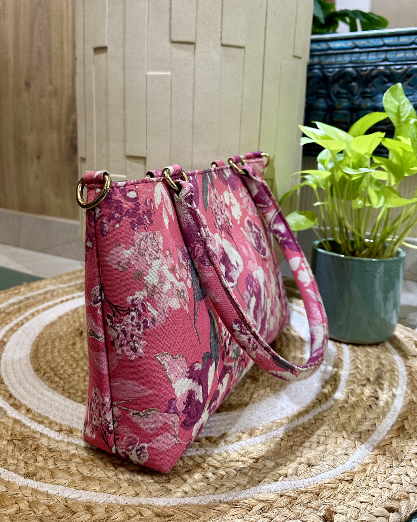 Pink Floral Handbag