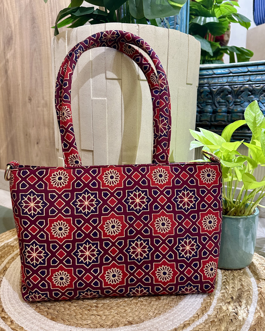 Maroon Paisley Handbag