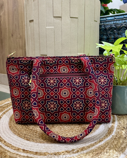 Maroon Paisley Handbag