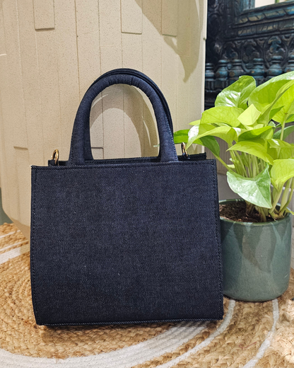 Hand-painted Denim Mini Tote