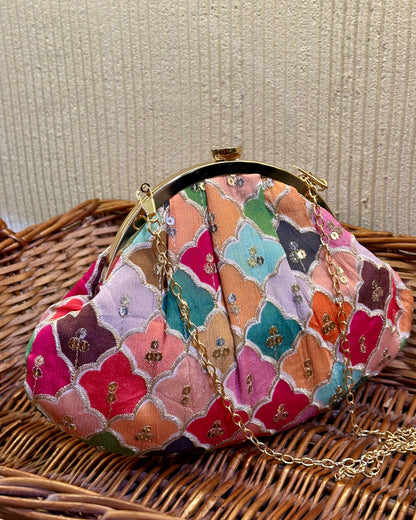 Multicolored Half Moon Bag